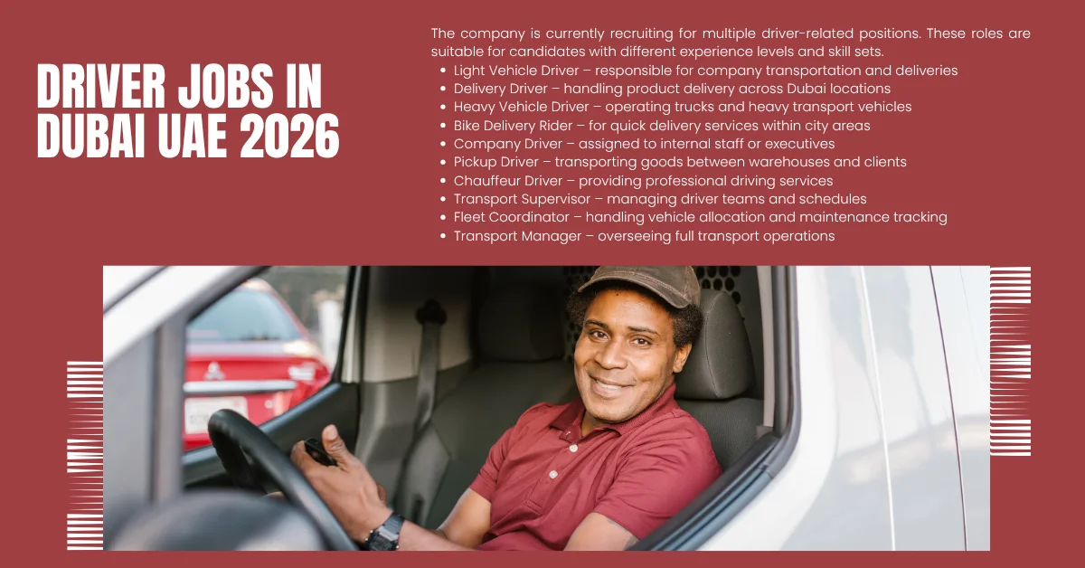 Driver Jobs in Dubai UAE